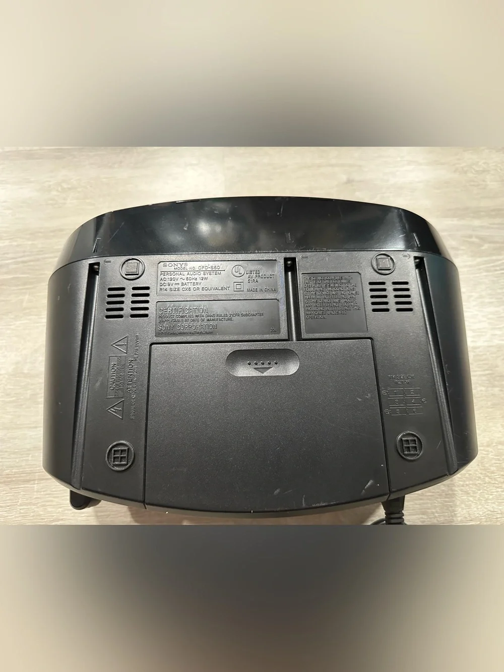 CH181 Sony CFD-S50 Boombox CD/Radio/Cassette Player Mega Bass Power Cord Tested